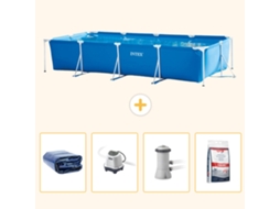 Intex Piscina Com Estrutura Retangular - 450x220x84 Cm - 5-peças Scb54