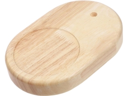 Base oval de madeira maciça para a parte inferior, com orifícios para passagem de fios, resistente e delicada, ideal para sala de estar.