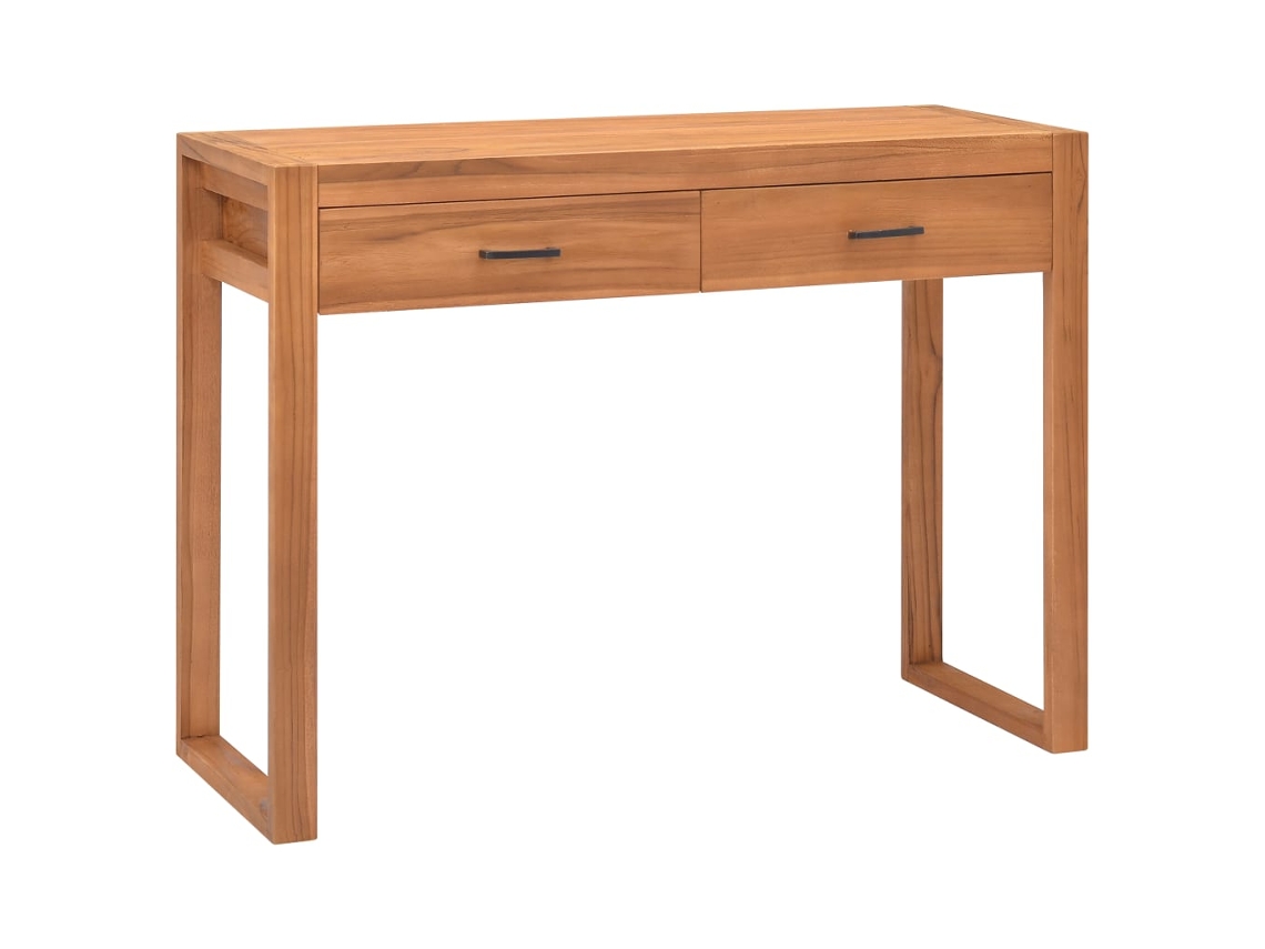 Vidaxl Secretária Com 2 Gavetas 100x40x75 Cm Madeira De Teca