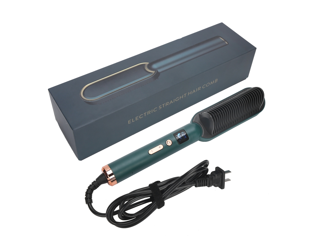 Pente De Alisamento De Cabelo Verde Com 3 Marchas Curler Íons Negativos 220v Plugue Cn