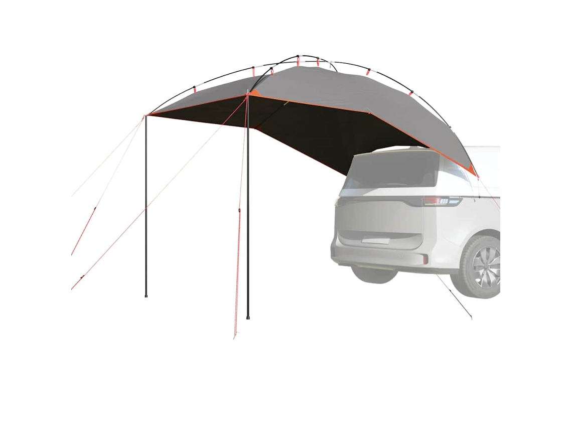 Vidaxl Tenda De Carro Impermeável Cinzento E Laranja