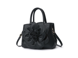 Bolsa Feminina de Couro Pu Estilo 2026 com Estampa Floral, Modelo de Mão Ou Ombro. estilo Preto 1 YUNZII