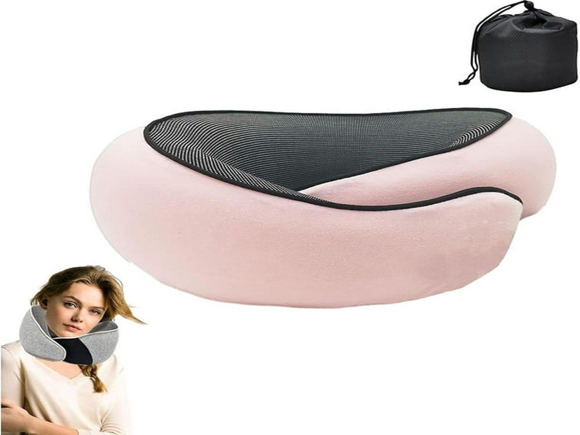 Lurelia Almofada Viagem, Ergonómica, Espuma Viscoelástica, Respirável, Lavável, Removível, 12v Carro, Bolsa Transporte, Avião