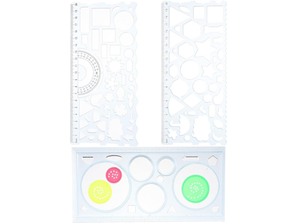 Conjunto De 3 Réguas Criativas Para Desenho, Em Plástico Resistente, Ideais Para Lembrancinhas De Festa E Material