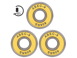 Kit de 8 rolamentos S/MARCA, 608, para patinete e roller, amarelo 9