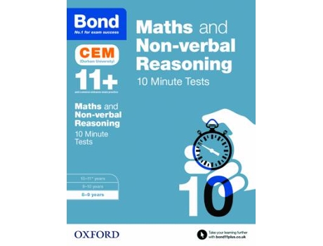 Livro bond 11+: maths & non-verbal reasoning: cem 10 minute tests de michellejoy hughes (inglês)