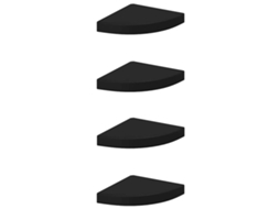 Prateleiras de Canto Suspensas 4 Pcs 25x25x3,8 cm MDF Preto MAISON EXCLUSIVE