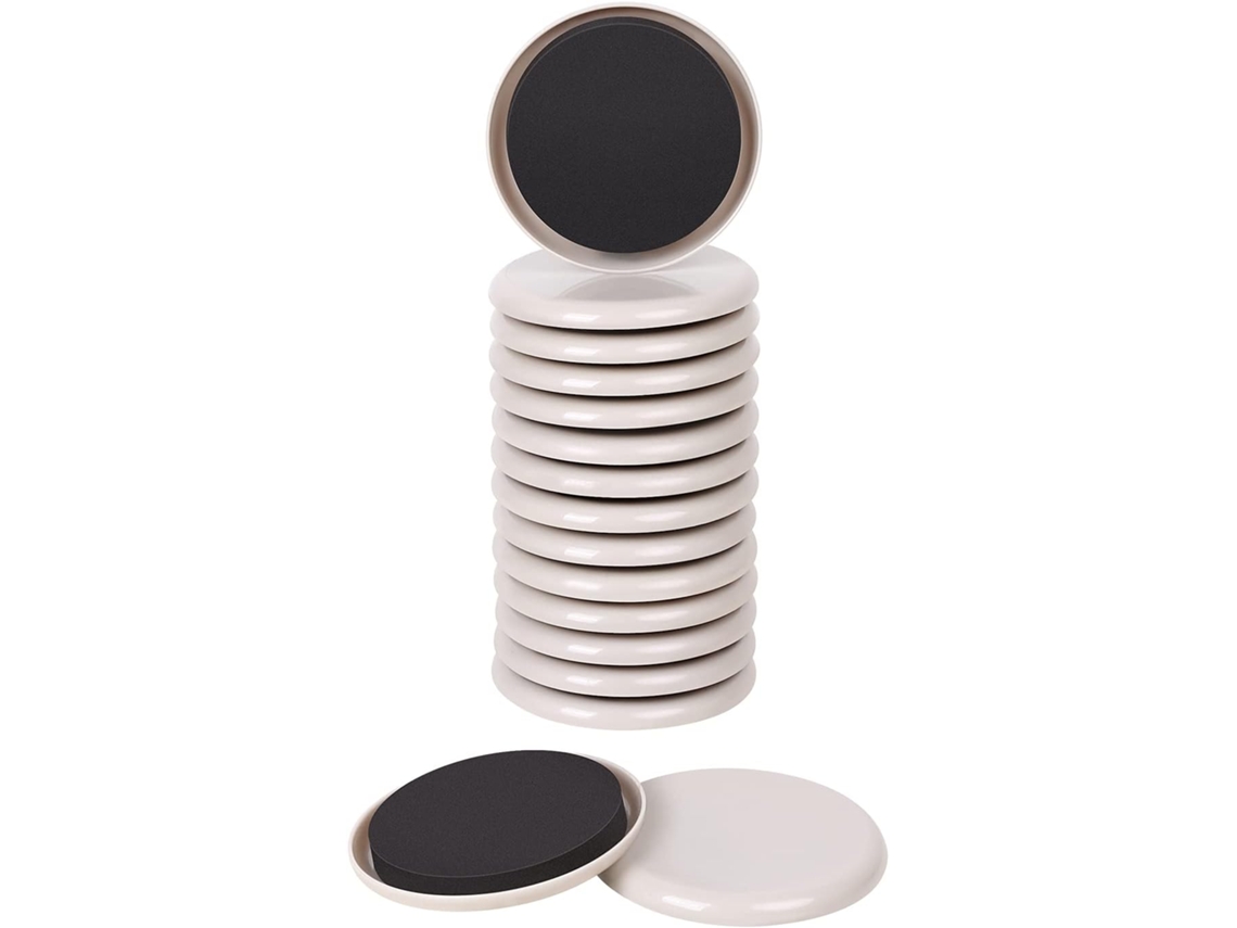 KOFIHETY 16 Unid. Deslizadores Reutilizáveis Para Móveis Pesados 8,9 Cm Protegem Chão Ou Carpete (redondos, Beige)