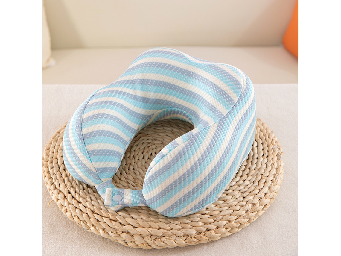 Memória de Gel Verão Sensação de Frescor Colchão Pescoço U Azul 30x28x13cm ZSANFS