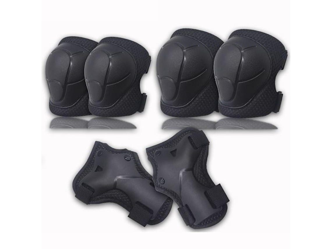 Conjunto de Seis Peças de Joelheiras e Cotoveleiras, Preto AQUAFORGE