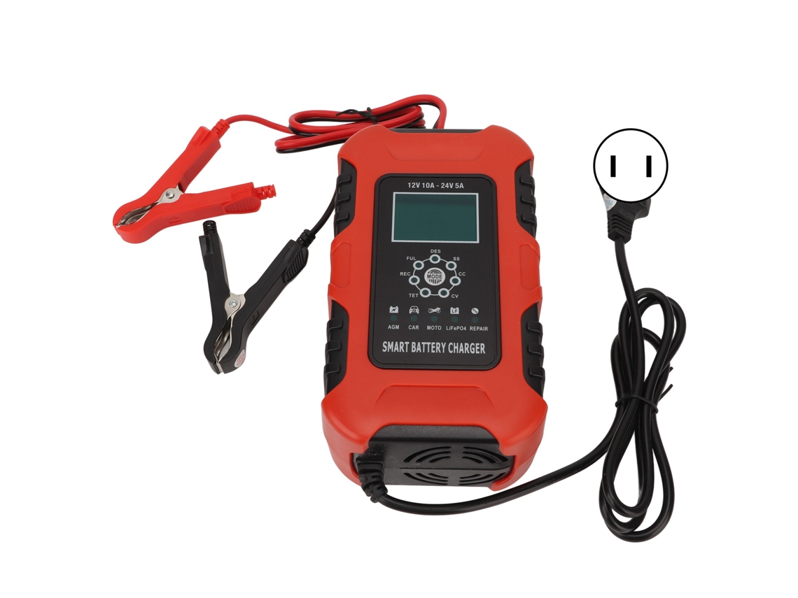 Carregador Inteligente De Baterias Automático Com Tela Digital 7 Etapas Ac 100‑240v Para Carro Plug Us