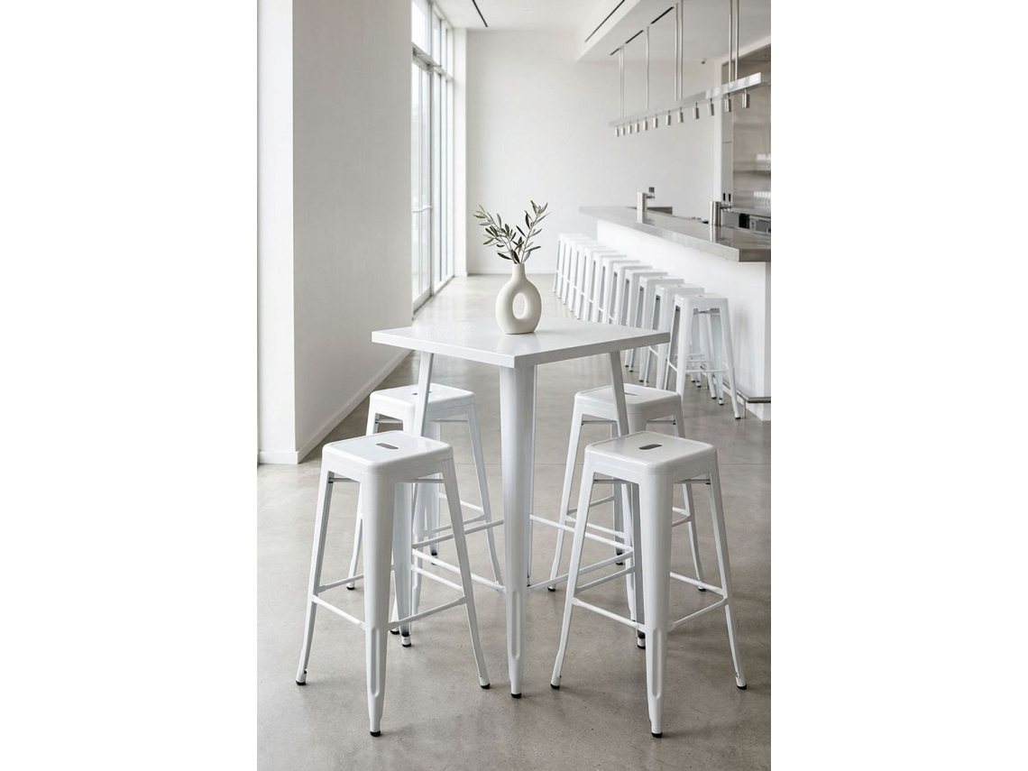 Pack 4 Bancos Torix Altos 76 Cm - Branco