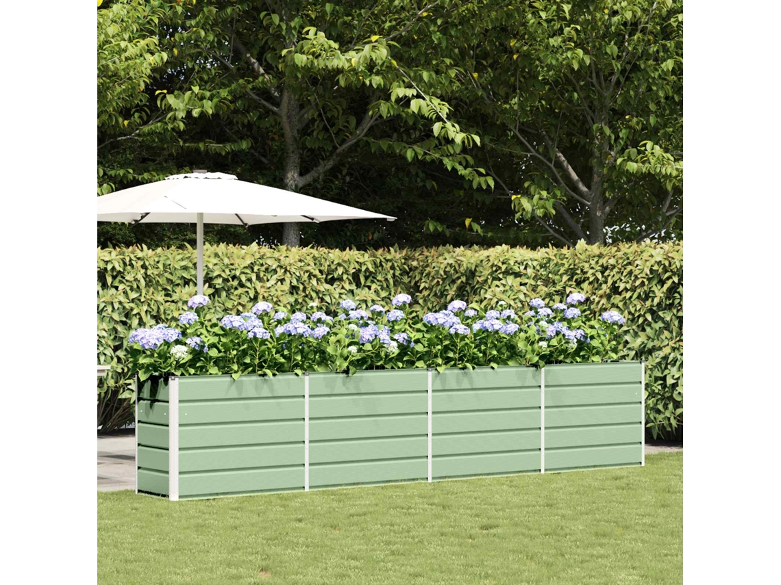 Vidaxl Floreira Verde Pastel 385 X 50 X 77 Cm Aço Galvanizado