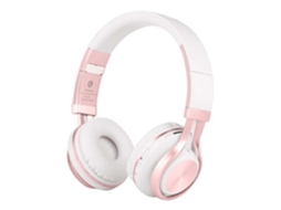 JEIIBRZUI Auscultadores Bluetooth Lx-B06- Dobrável Sem Fio Montado na Cabeça com Pó Branco Sem Fio Estéreo