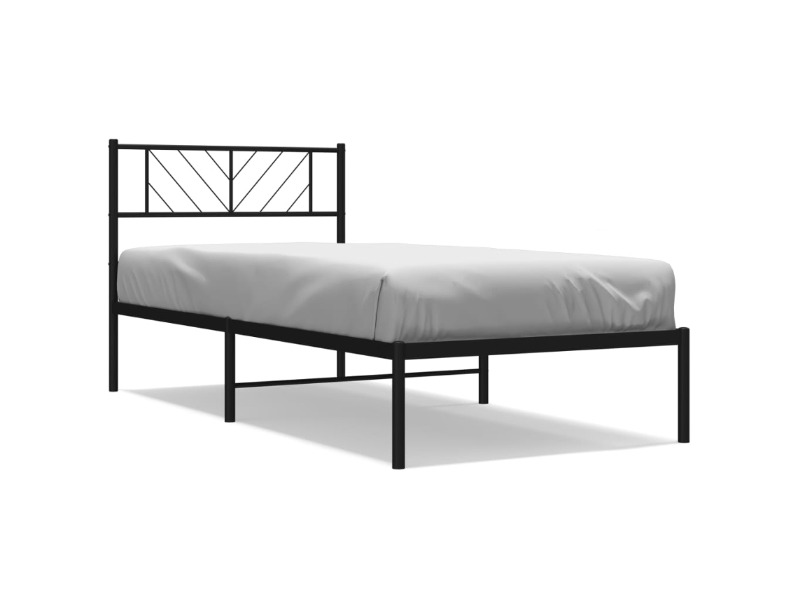 Metal Bed Frame, Metal Bed Frames Vidaxl Preto Aço (75 X 190 Cm)
