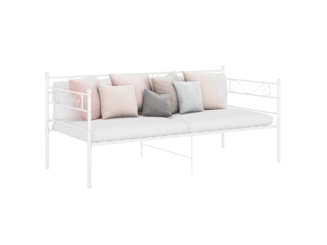 Vidaxl Sofá-cama 90x200 Cm Metal Branco
