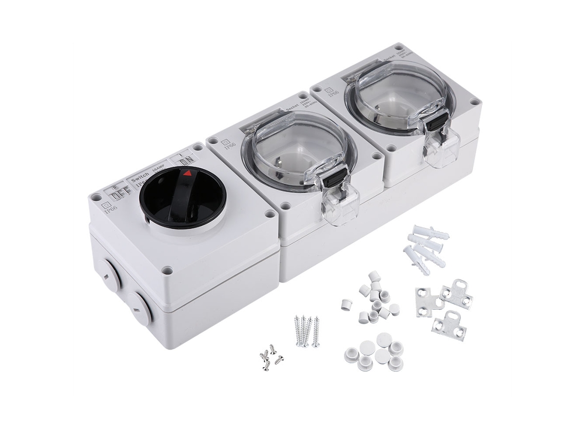 Tomada Elétrica À Prova Dágua Ip66 Com Interruptor 250v De