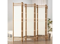 Vidaxl Divisória/biombo Com 6 Painéis Dobráveis 240 Cm Bambu E Lona