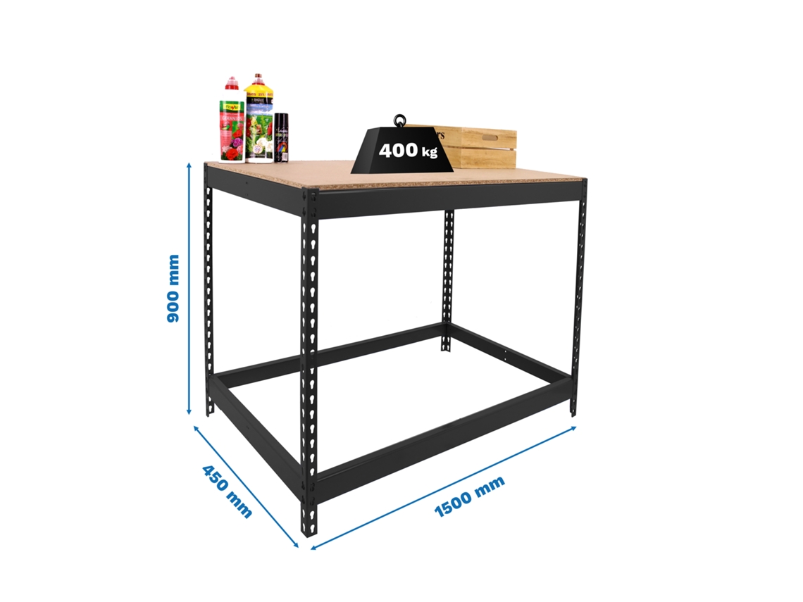 Mesa De Trabalho Metálica E Montagem Sem Parafusos Simonwork Basic 1 901545-1 Antracite/madeira