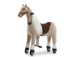 Vrooomy Cavalo De Brincar Mecânico 4 A 6 Anos - Cavalo De Montar Com Crina Comprida E Pelagem Macia - Cavalo De Brincar Com Volante E Rodas