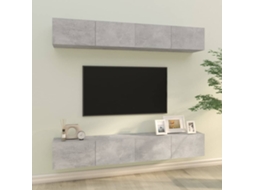 Vidaxl Móveis De Tv Para Parede 4 Pcs 100x30x30 Cm Cinza Cimento