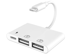 Adaptador De Câmera Usb3 Iluminação Usb Otg, 3 Em 1, Fêmea, Com Cabo De Carregamento, Compatível Telefones 13/12 Etc E Ios 15 Branco Yizhood