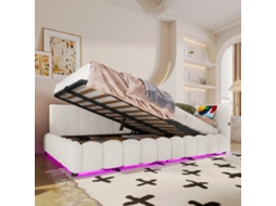 Daybett 140x200cm Sofa Cama Com Led Usb Typ-c Mecanismo Hidráulico Branco