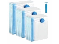 Conjunto De 6 Sacos Grandes Para Armazenamento A Vácuo, Economizam Espaço E Acompanham Bomba Manual