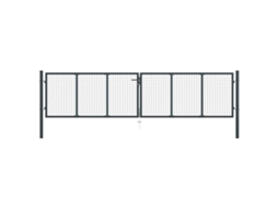 Vidaxl Portão De Jardim Em Tela De Aço Galvanizado 400x75 Cm Cinza