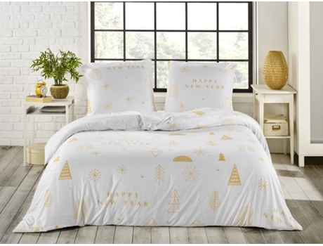 Conjunto de cama de Natal 240 x 220 cm - Ouro M'DECO