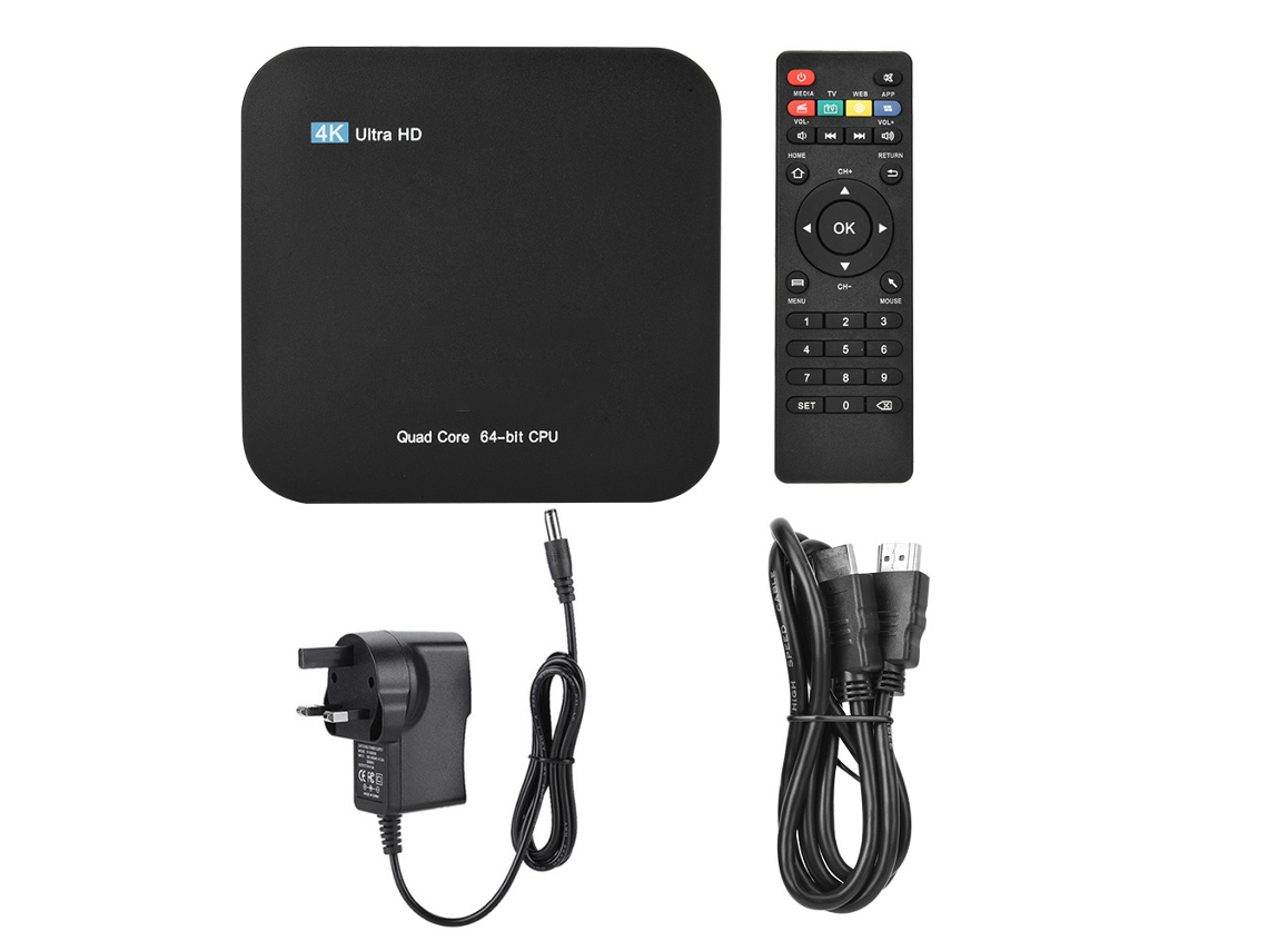 Caixa De Tv Inteligente Reprodutor Mídia Hd Com Bluetooth