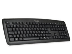 HAMLET Xkkita2-U4W-Bk Teclado USB Qwerty Inglês Preto
