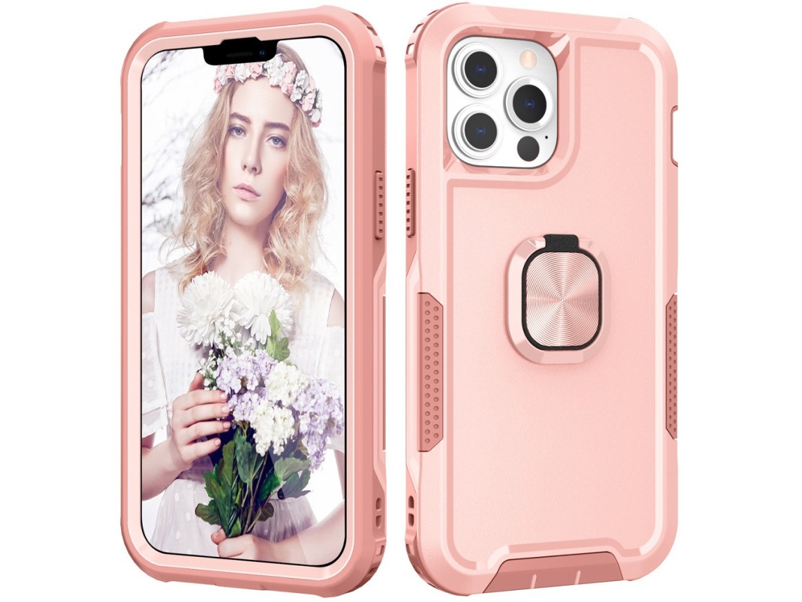 Suporte Casa Quedas Para Iphone 15 Pro Silicone Rosa