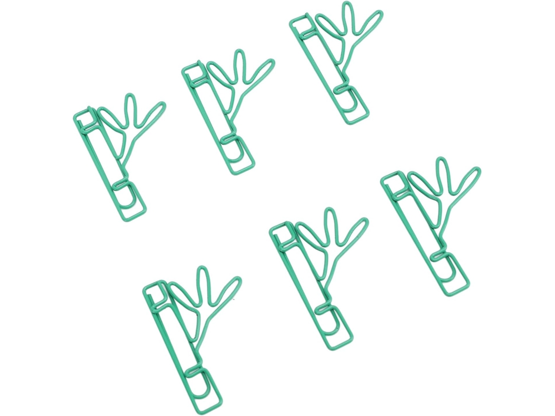 100 Clipes de Papel Pequenos, Clipes de Papel em Formato de Planta Verde, Marcadores de Página Macios em Aço Inoxidável para
