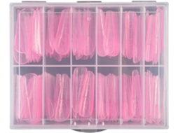 Sistema de Unhas Postiças Acrílicas Transparentes Molde de Gel Uv com Escala, Ferramenta de Manicure e SFUSHOS