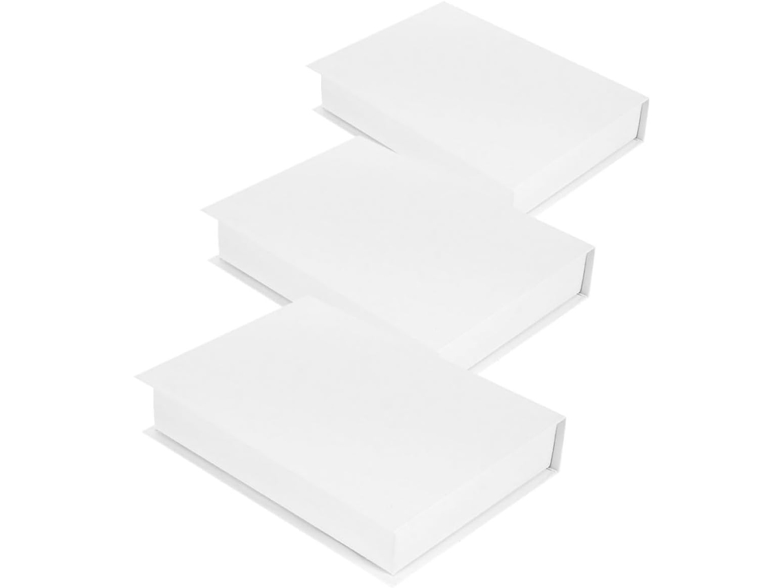Livros Decorativos Brancos Conjunto 3 25x18 5x3 8 Decoração Enfeites Biblioteca Cm Dia GOKOCO