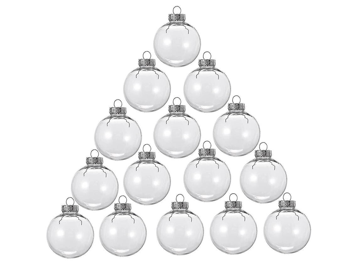 Conjunto De 15 Bolas De Natal Redondas E Transparentes, Para Encher E Decorar Sua Árvore De Natal. Feitas De Plástico. Hengjian