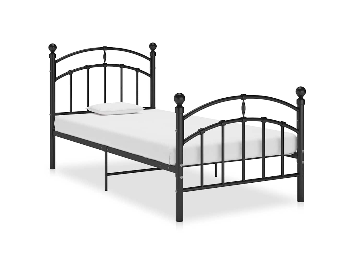 Vidaxl Estrutura De Cama 100x200 Cm Metal Preto