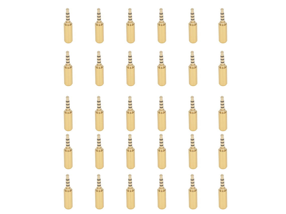 30 Peças Plug Conector de Fio de Áudio 3.5mm Pole Balance para Fones de Ouvido Substituição S/MARCA