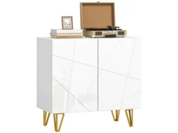 Aparador de sala com 2 portas, prateleiras ajustáveis, branco 80x40x75cm S/MARCA