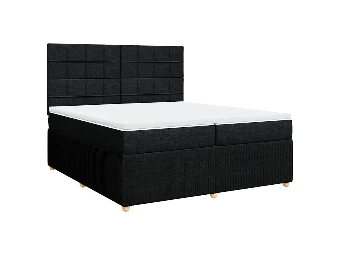 Cama com Molas/colchão 200x200 Cm Tecido Preto MAISON EXCLUSIVE