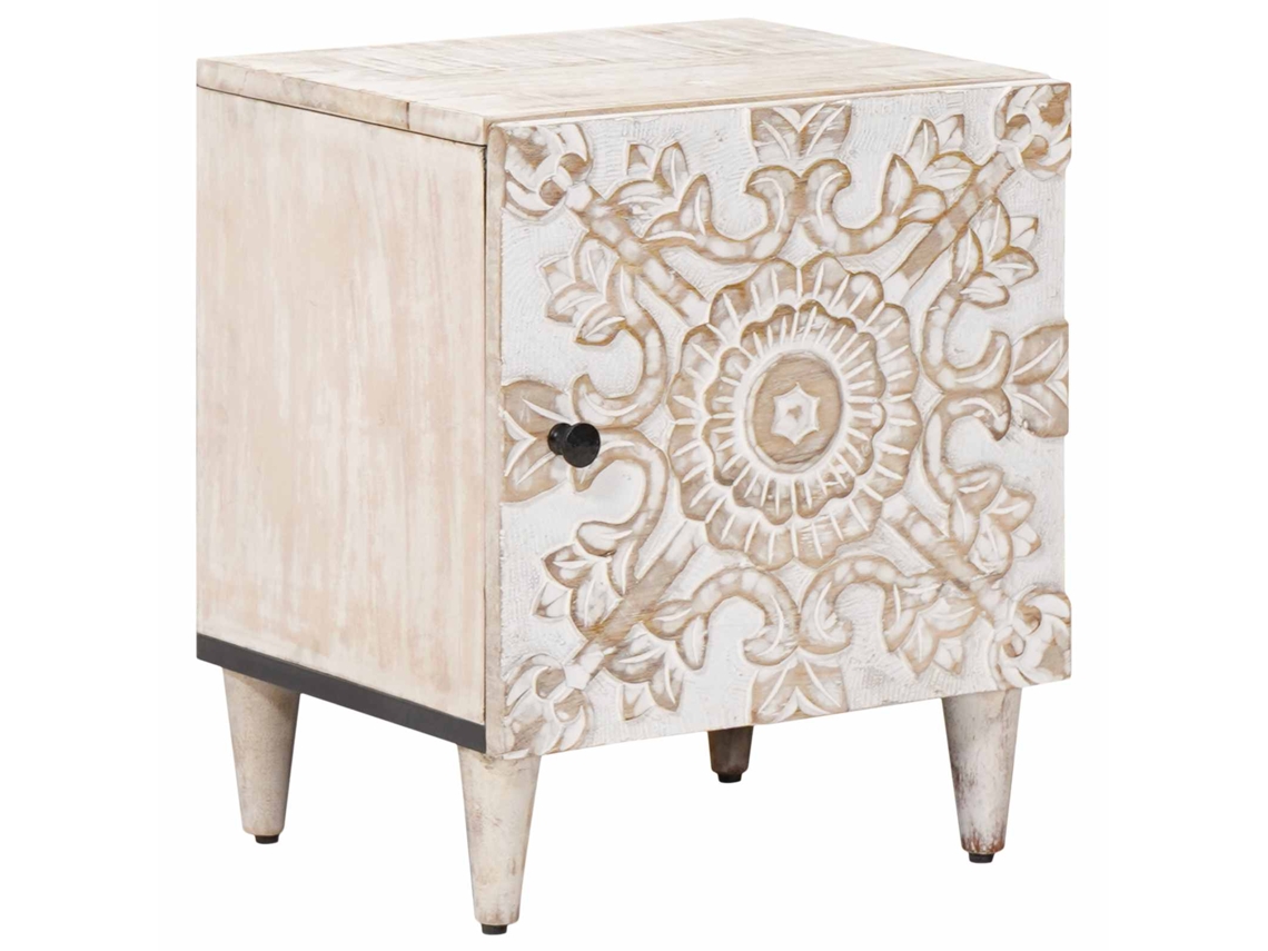 Vidaxl Armário De Cabeceira Branco 40 X 33,5 X 46 Cm