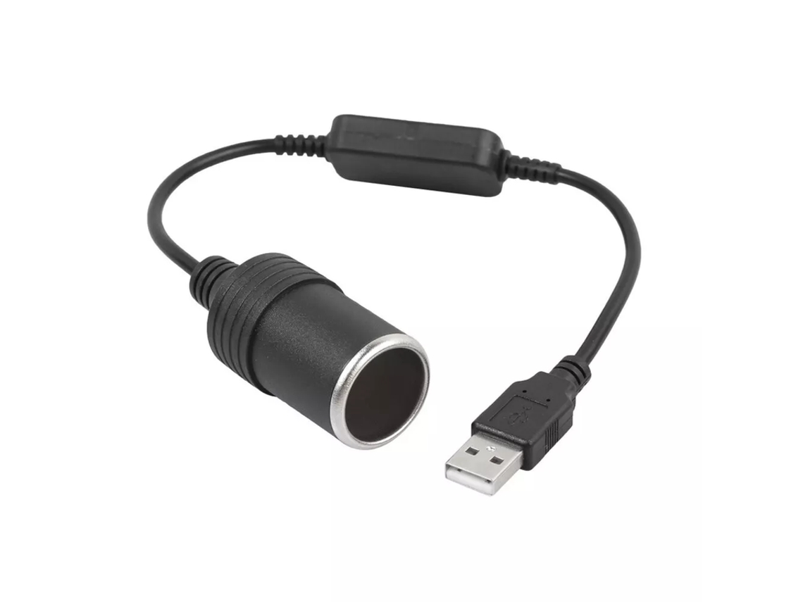 Adaptador Conversor Usb 5v Para Tomada Isqueiro 12v ? Preto | Orysin (macho)