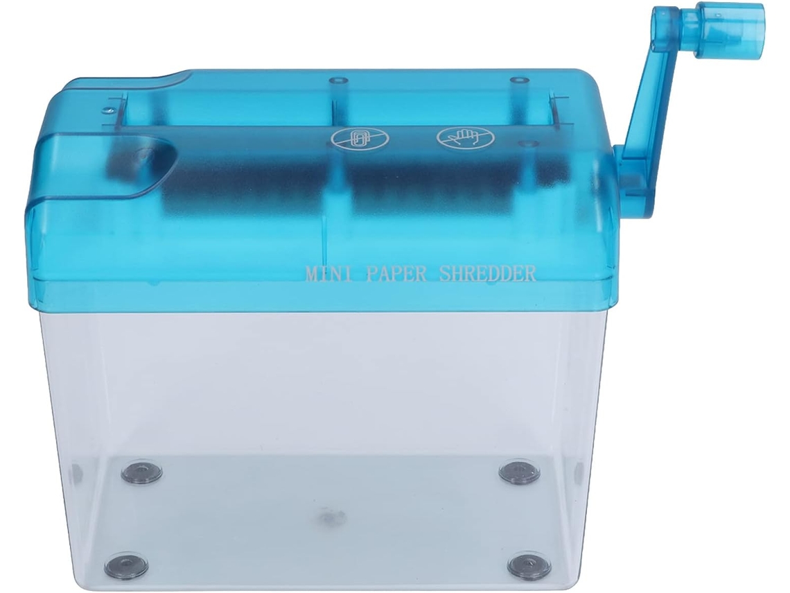 Pssopp Mini Destructeur De Papier Manuel Compact, Petit De Bureau Com Conception Antidérapante