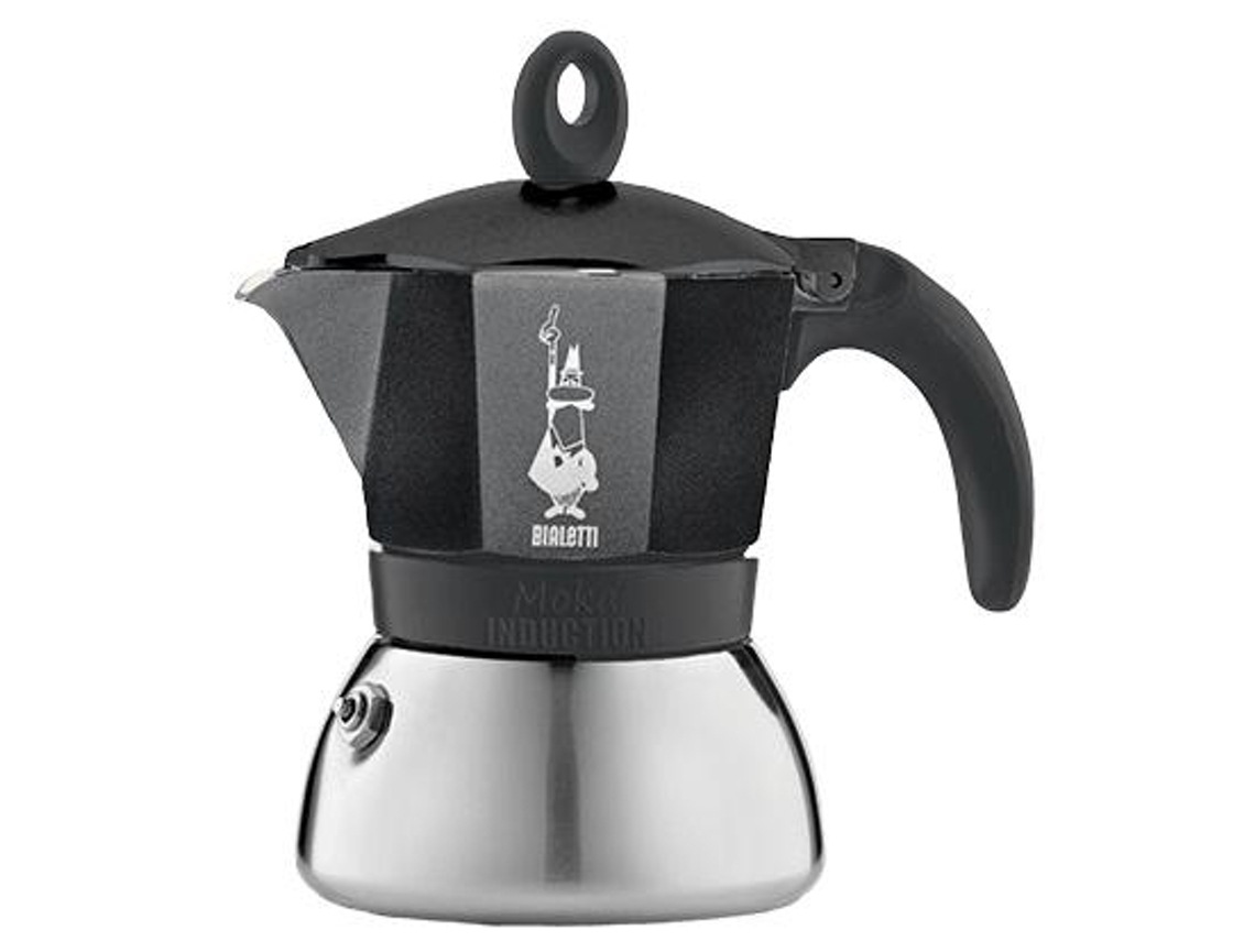 Bialetti Moka Induktion Cafeteira Italiana 1.4 L Preto Prateado (Outlet Caixa Aberta)