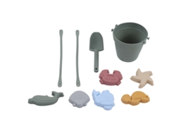 Primerox conjunto de Brinquedos de Praia de Silicone com Balde Pala Animais para Bebê e Crianças