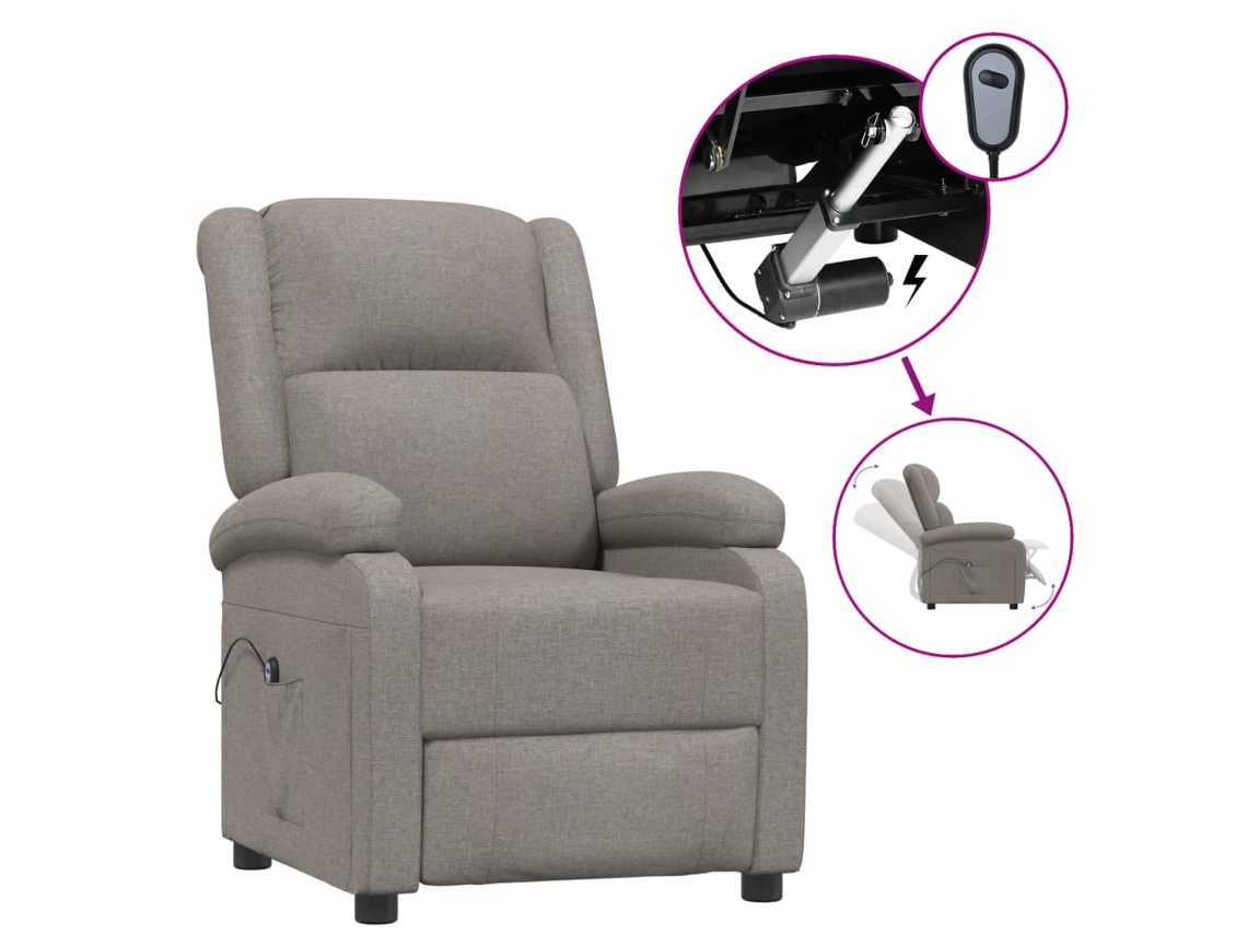 Electric Recliner Chair, Electric Recliner Chairs Vidaxl Cinzento-acastanhado Tecido