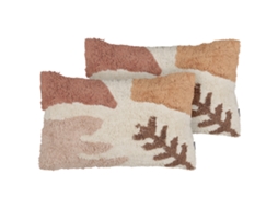 Juego De Cojines De Estilo Boho Beliani Camassia De Algodón Blanco 30x50x12