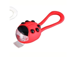 Farol LED para bicicleta e patinete infantil, forma de joaninha, luz vermelha, para uso ao ar livre
