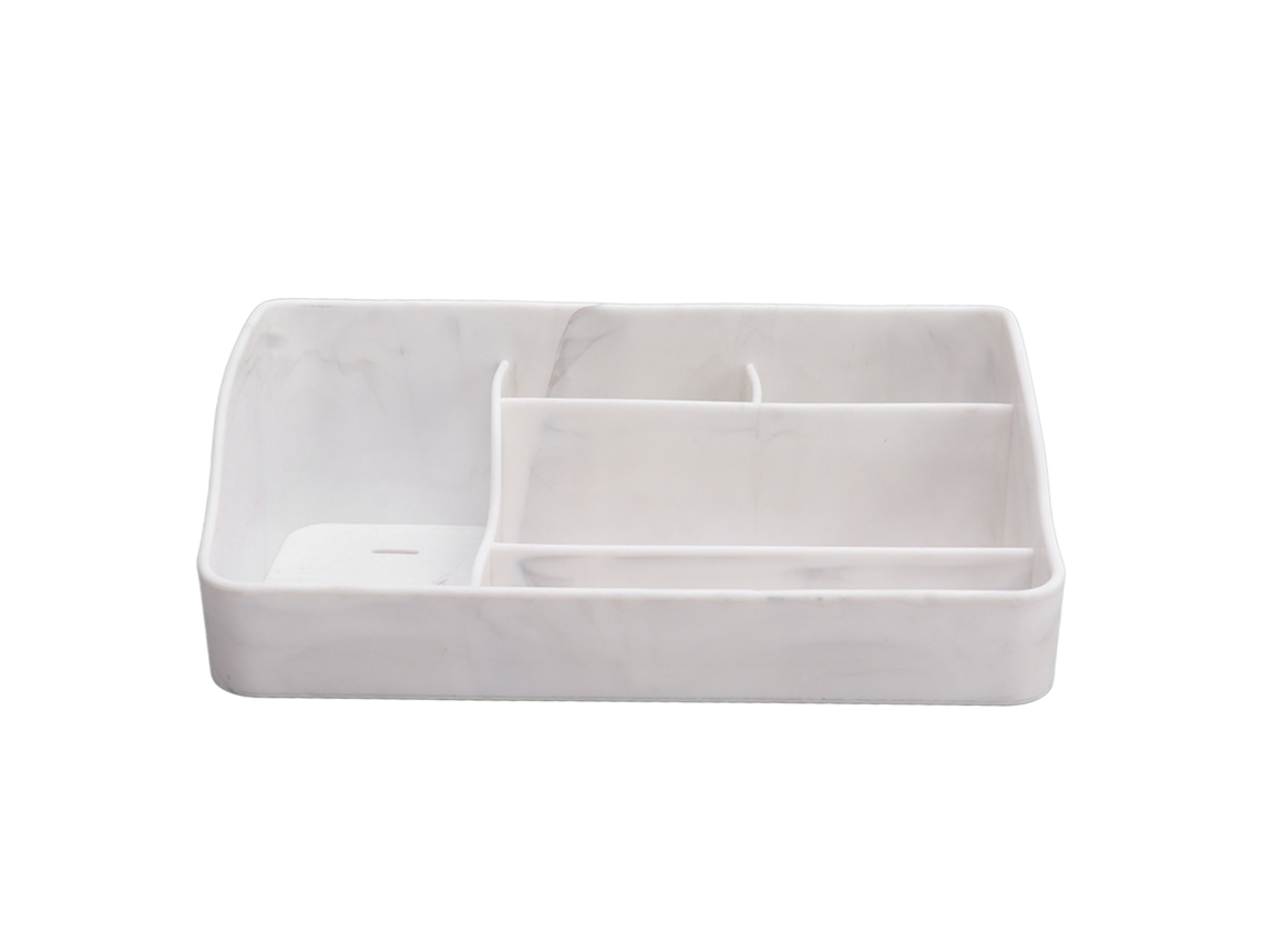 Organizador de Maquiagem S/MARCA com 5 grades caixa de armazenamento silicone para cosméticos e bijuterias mármore